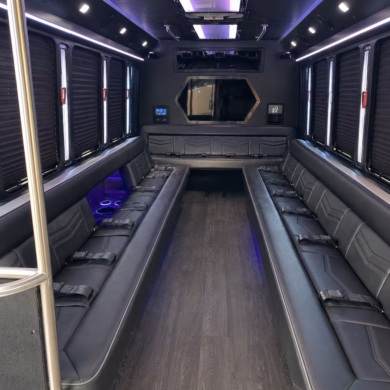 lansing 18 passenger party bus interior