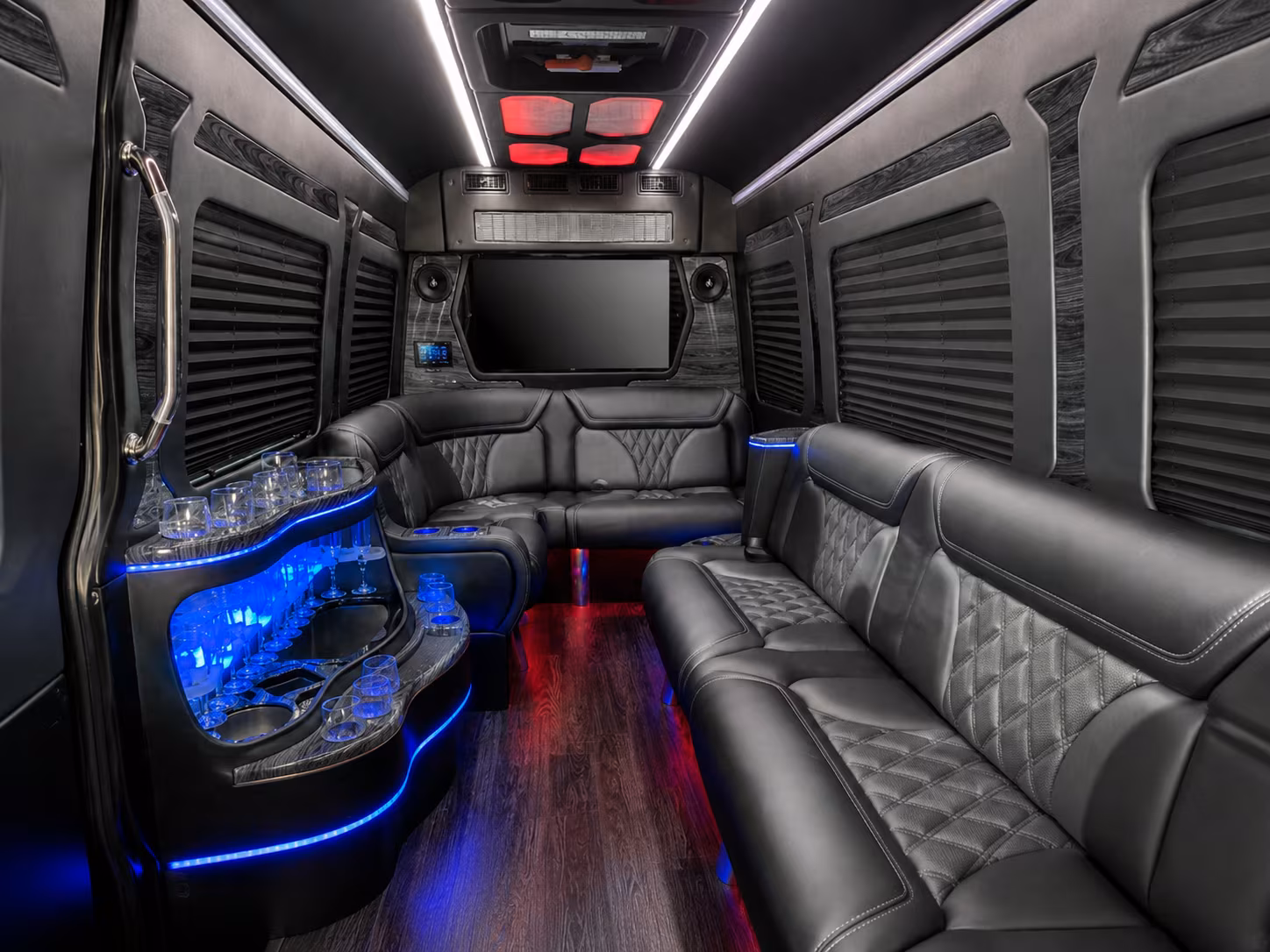 lansing 40 passenger party bus interior